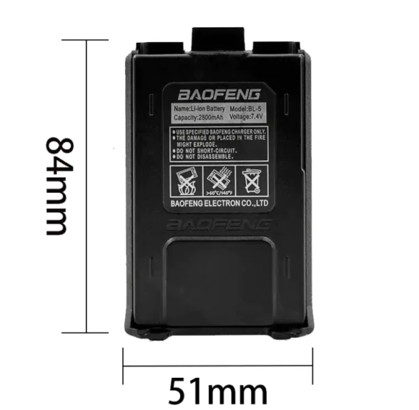 Батарея для Рації Baofeng UV-5R, Type-C, Акумулятор для Baofeng UV-5R, BF-UV5RA Plus, BF-UV5RE, UV5RB, UV5R, DM5R. Акумуляторна батарея BL-5,1800mAh